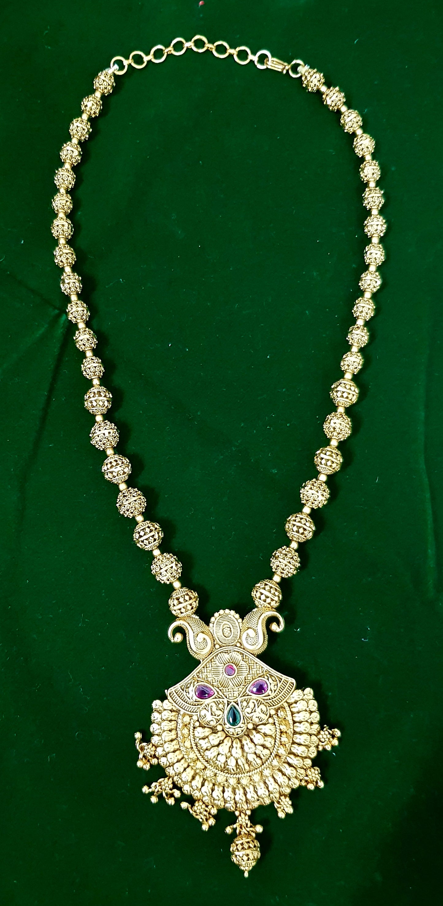 Temple jewelry matar mala necklace with pendant