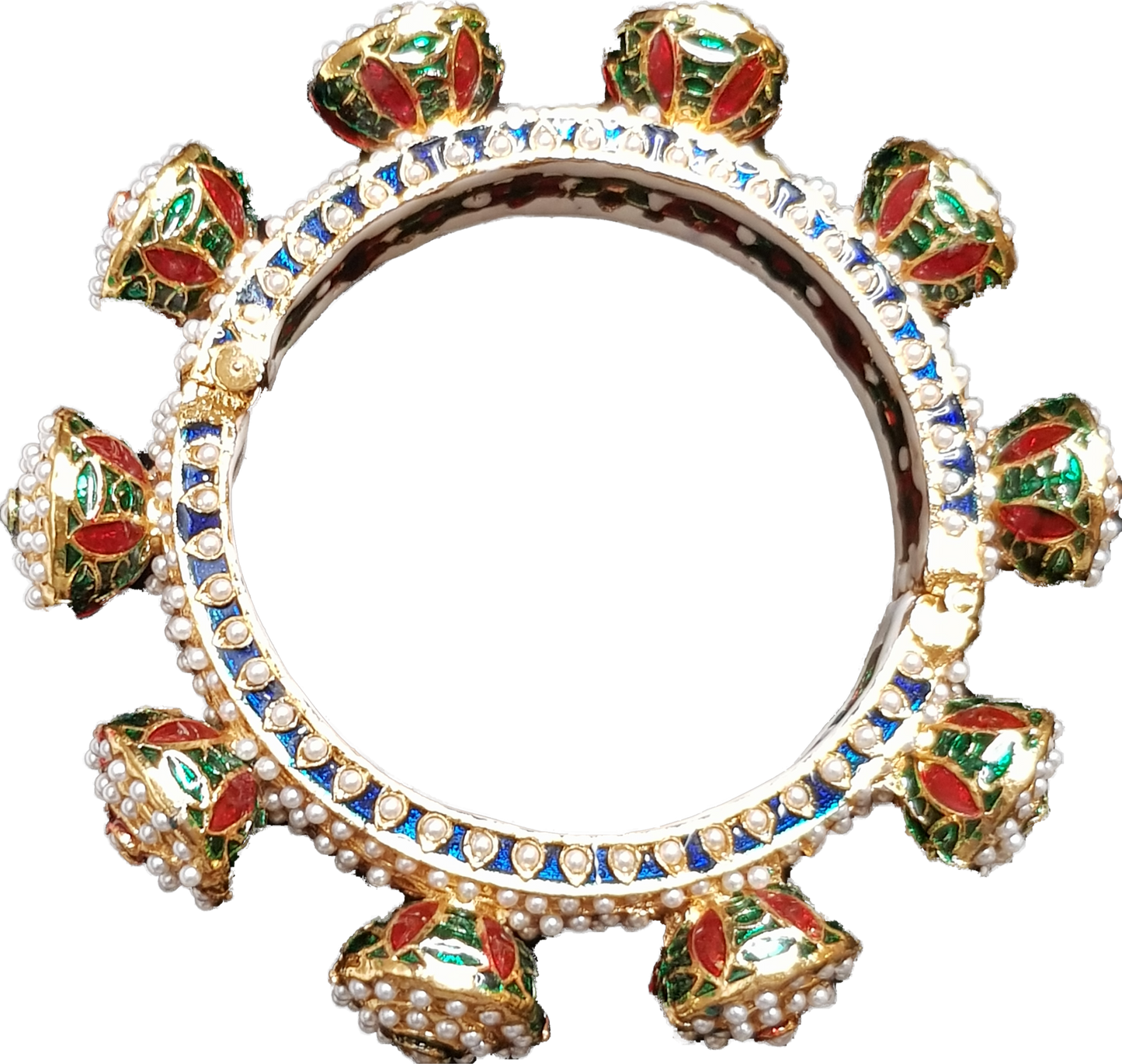 Traditional multicoloured navratan rajwada kada (bangle)