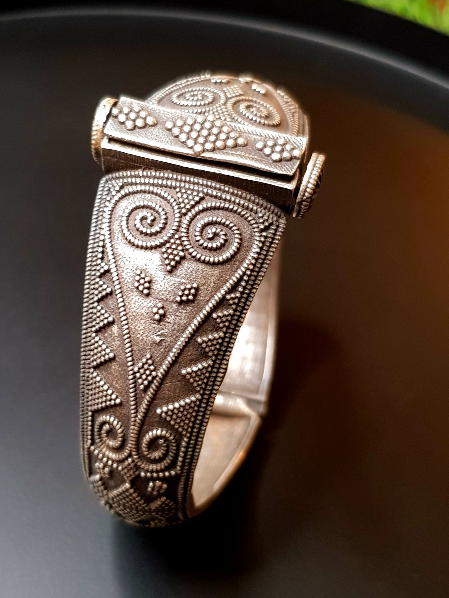 Tribal silver finish kada (bangle , 1 pc)