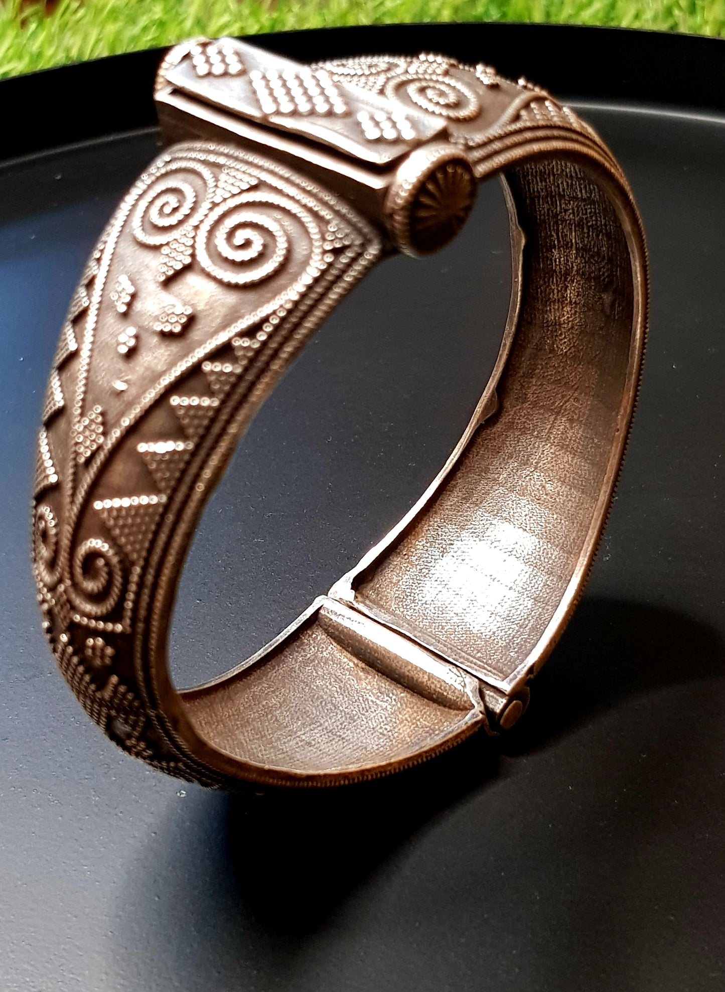 Tribal silver finish kada (bangle , 1 pc)