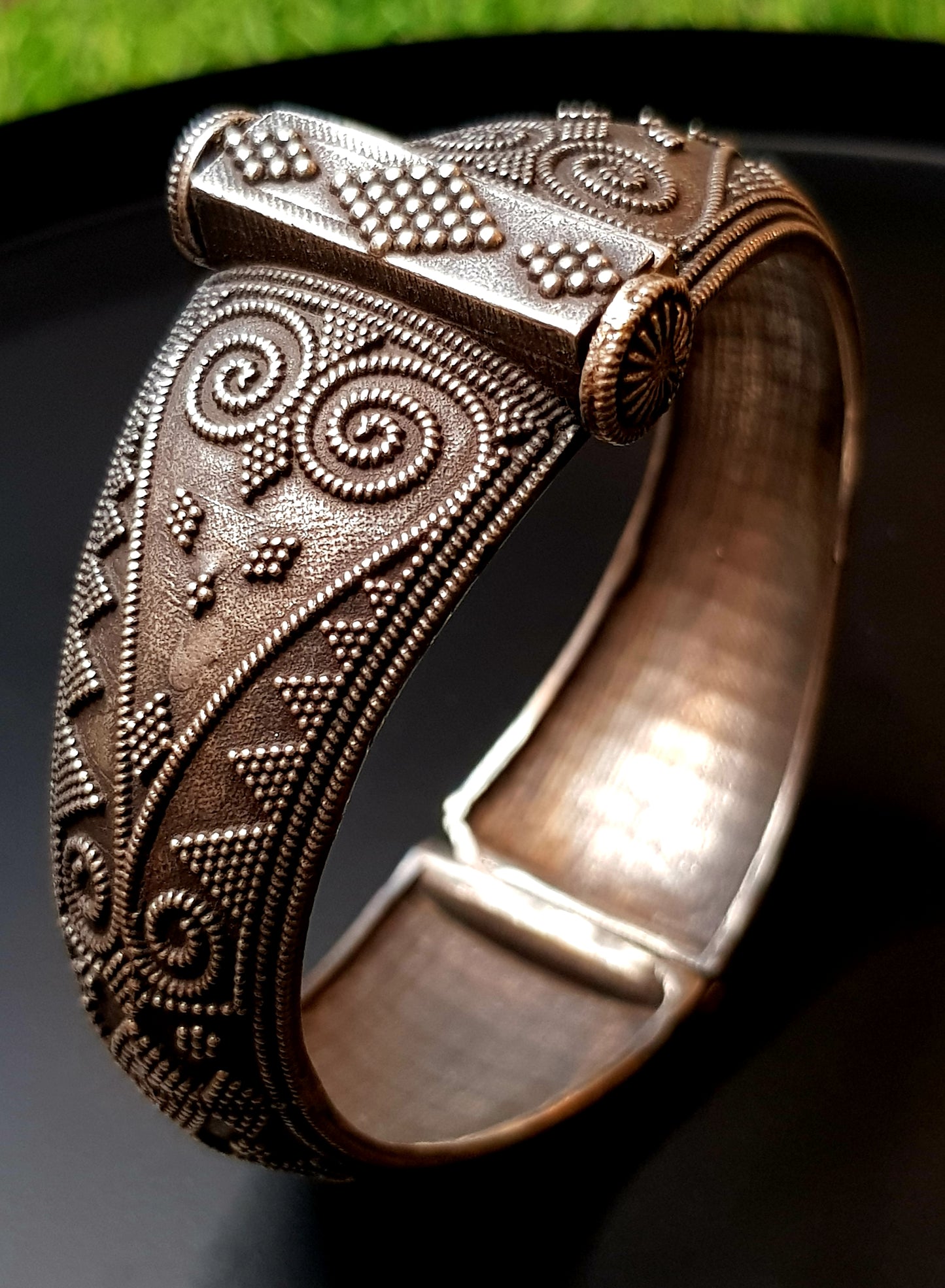 Tribal silver finish kada (bangle , 1 pc)