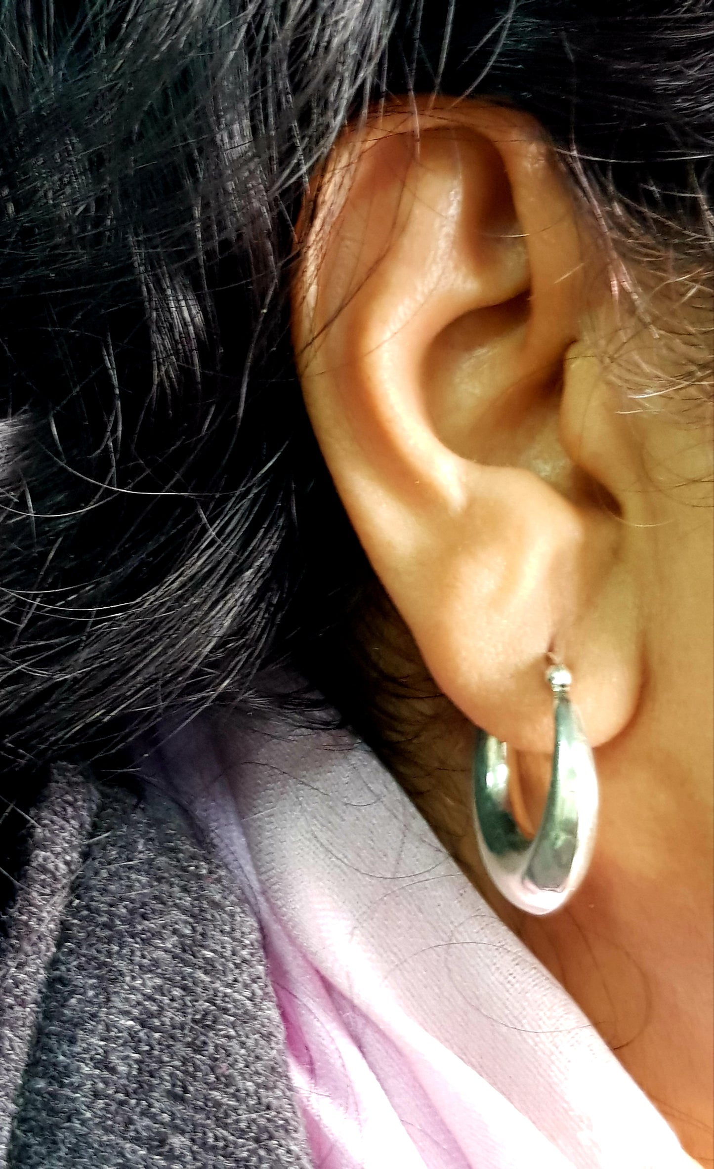 Minimal silver baali #2 (sterling silver hoop earrings)