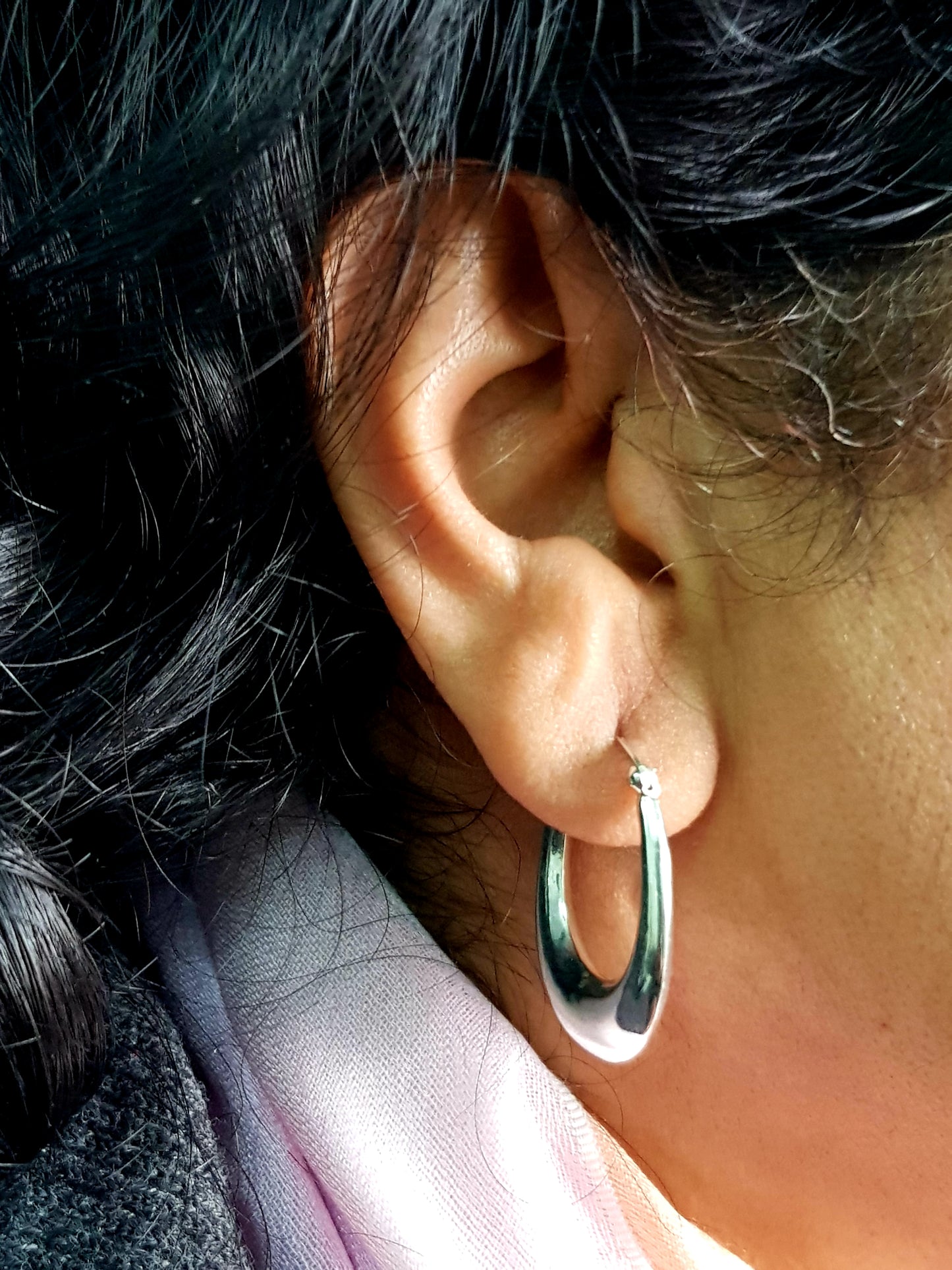 Minimal silver baali #1 (sterling silver hoop earrings)