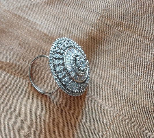 Statement crystal ring